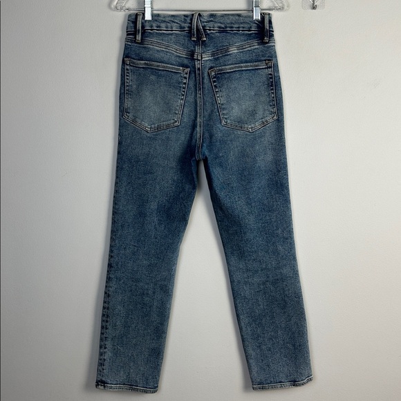 Good American Good Curve Exposed Button High Rise Straight Leg Jean Stretch 6/28 - Picture 11 of 16